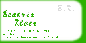 beatrix kleer business card